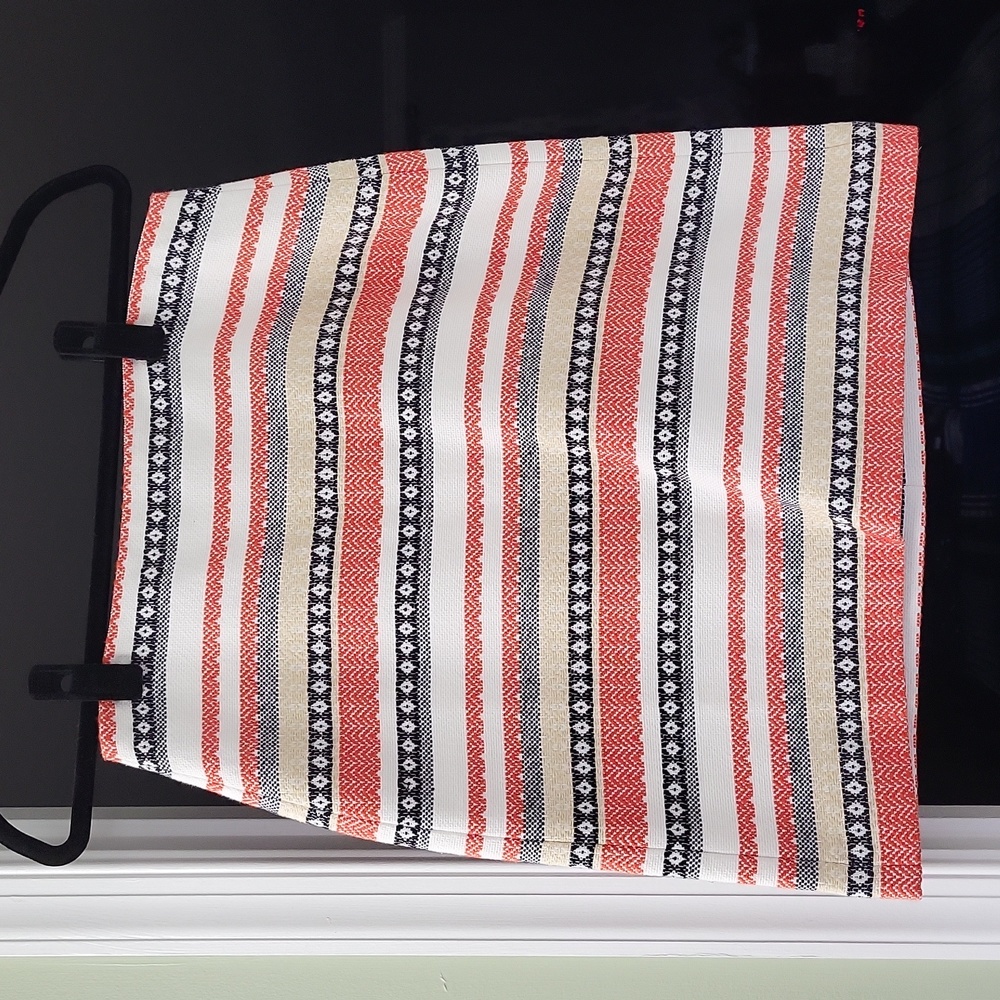 Woman's skirt - multiple stripe - orange, black and white.  Brand new/never worn